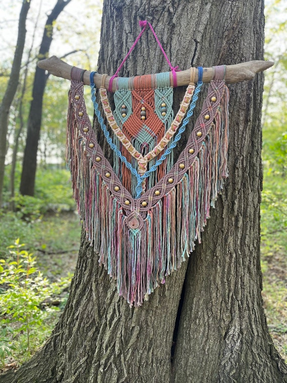Tie dye macrame wall hanging sale