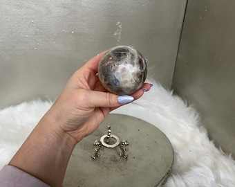 Beautiful, 67.89mm, Blue Flash, Sun in Moonstone Sphere, Ethically Sourced, High Quality Moonstone