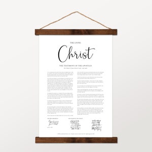 The Living Christ Hanging Canvas Testimony of the Apostles LDS Document Jesus Christ Document LDS print Perfect Easter Gift 13x19 inches