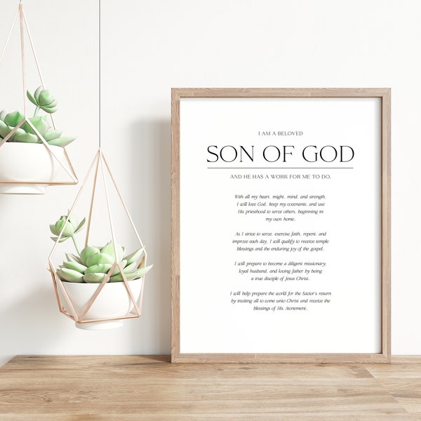 Young Men Theme LDS | Aaronic Priesthood Theme | Hanging Canvas | Card with Stand | Christmas Gift | LDS print | Son of God | Youth Theme