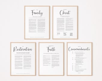 Set di 5: Proclamazione sulla famiglia, Cristo vivente, Restaurazione del Vangelo di Gesù Cristo, Articoli di fede, 10 comandamenti DOWNLOAD DIGITALE