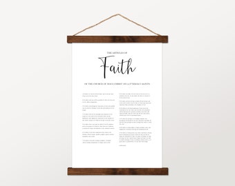 The Articles of Faith Hanging Canvas | LDS print | Faith Document | LDS Art | Church Document | Church Proclamation | Perfect Easter Gift
