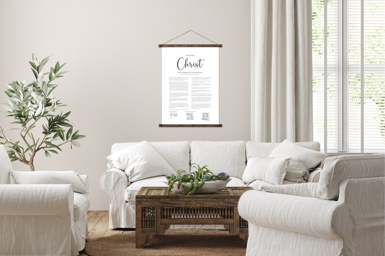 The Living Christ Hanging Canvas Testimony of the Apostles LDS Document Jesus Christ Document LDS print Perfect Easter Gift 23x32 inches