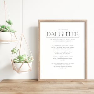 Young Women Theme LDS | Hanging Canvas | Card with Stand | LDS Document | LDS print | Daughter of God | Youth Theme | Perfect Youth Gift