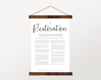 Restoration of the Gospel of Jesus Christ Hanging Canvas | Church Document | LDS print | LDS Proclamation | Perfect Easter Gift