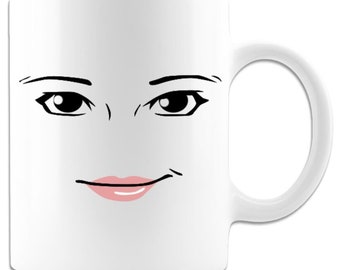 Roblox Woman Face Mug Cute Gift for A Cutie 