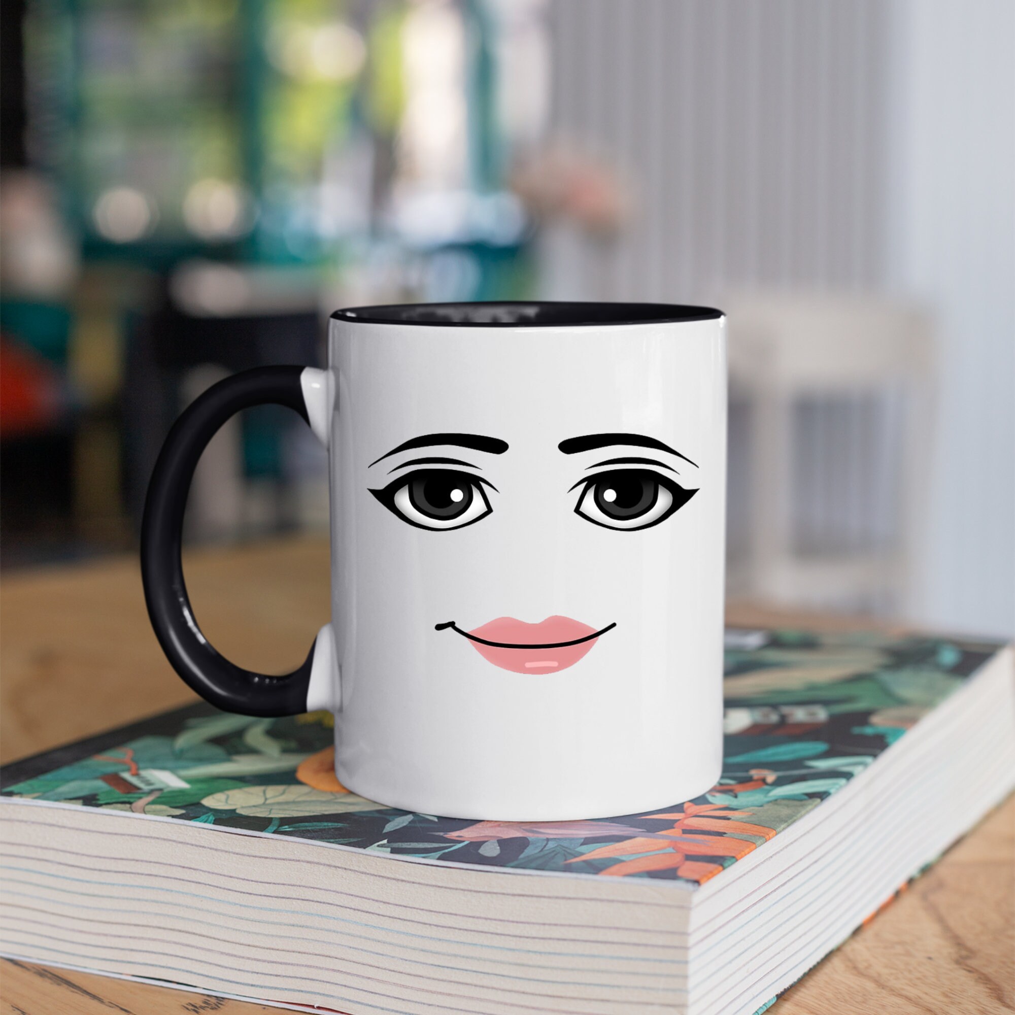 Roblox Woman Face Mug 11oz Double Sided Ceramic Mug Gamer 