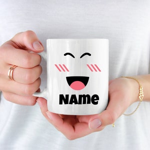 Cute Roblox Face Kawaii Mug High Quality Fun Gift 