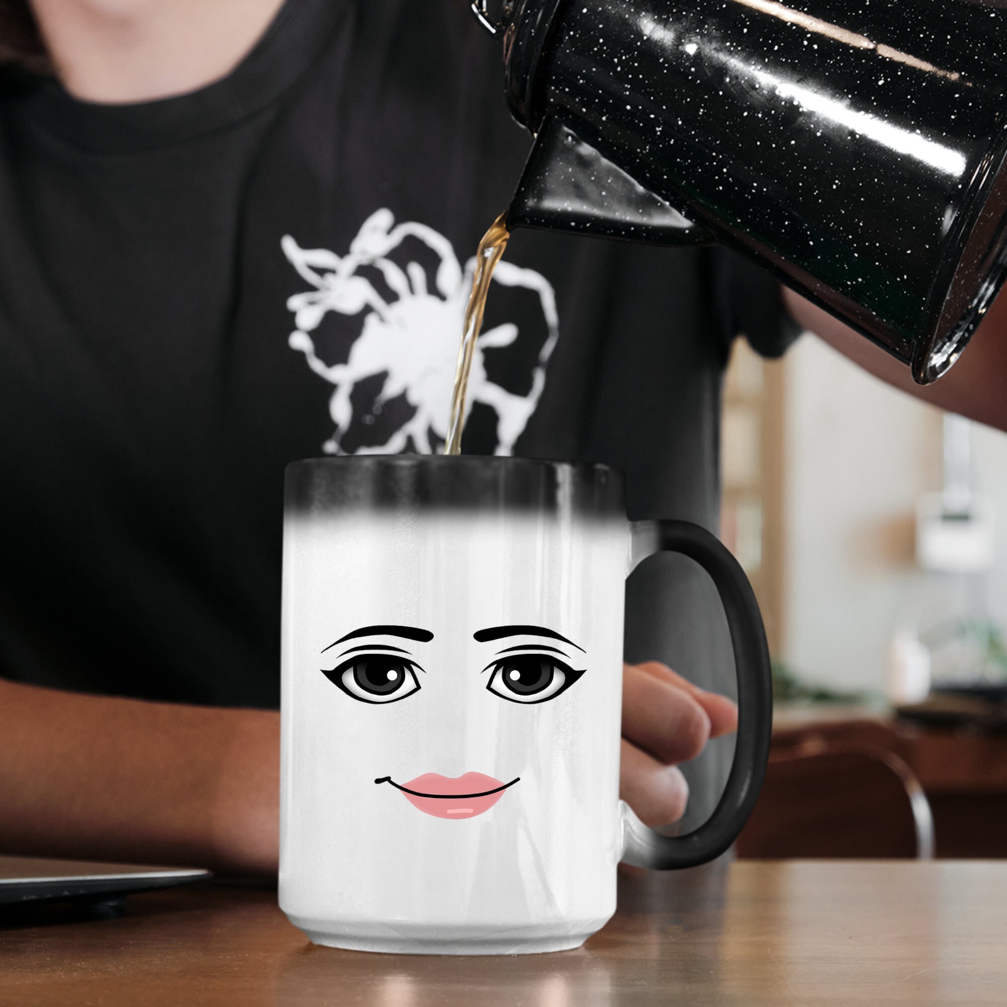 Roblox Woman Face Mug 11oz Double Sided Ceramic Mug Gamer 