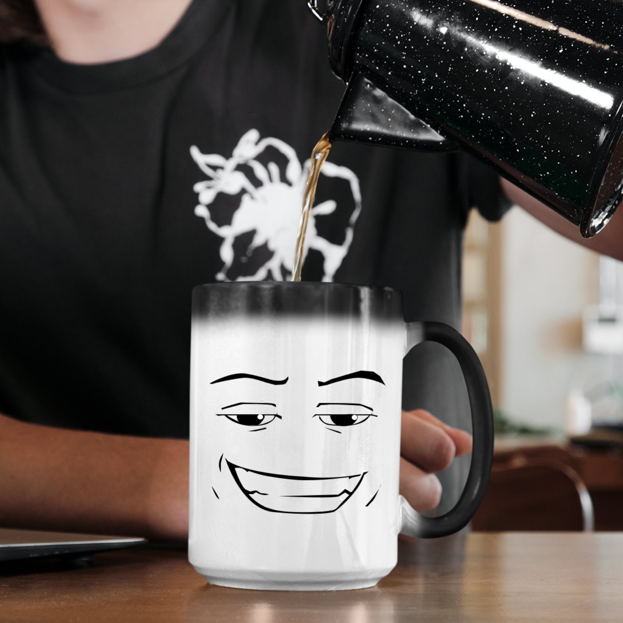 yanmu Roblox Man FACE Mug Funny Gamer Birthday Gift Hot Chocolate