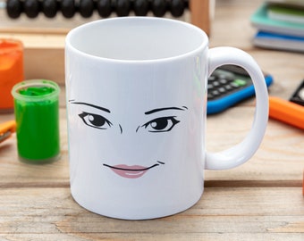 Roblox Woman Face Mug Cute Gift for A Cutie 