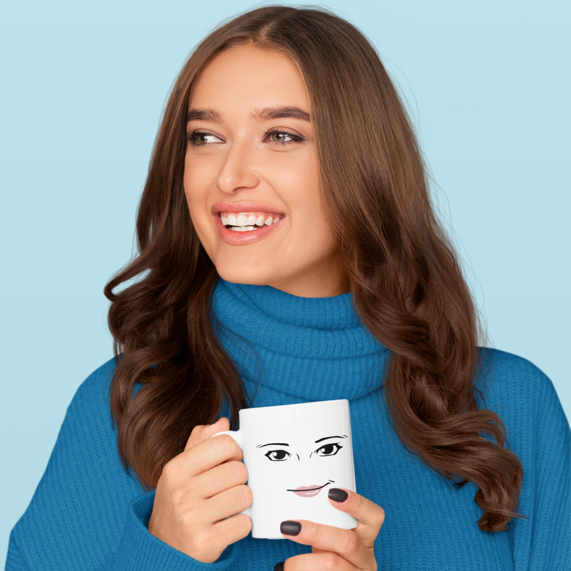 Roblox Woman Face Mug Cute Gift for A Cutie 