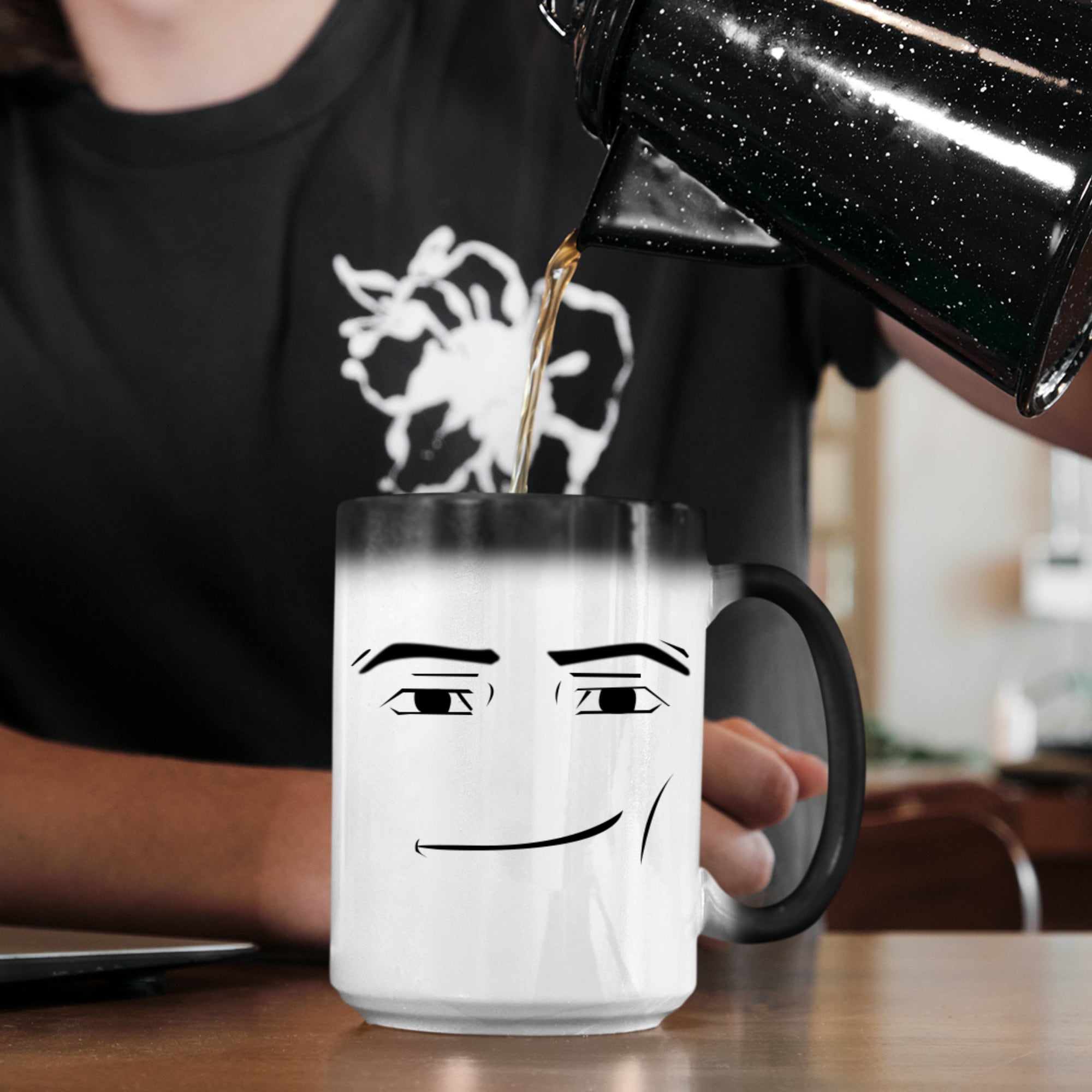 Get your morning started with the Roblox Man Face Cup - BigBuckle