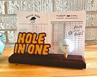 Hole in One Golf Ball Display (Walnut) - Gift for Golfer