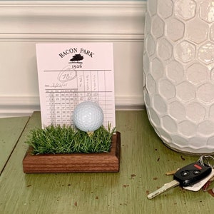 Golf Scorecard Display Gift - Walnut (Gift for Golfer, Ball Display, or Guy Gift)