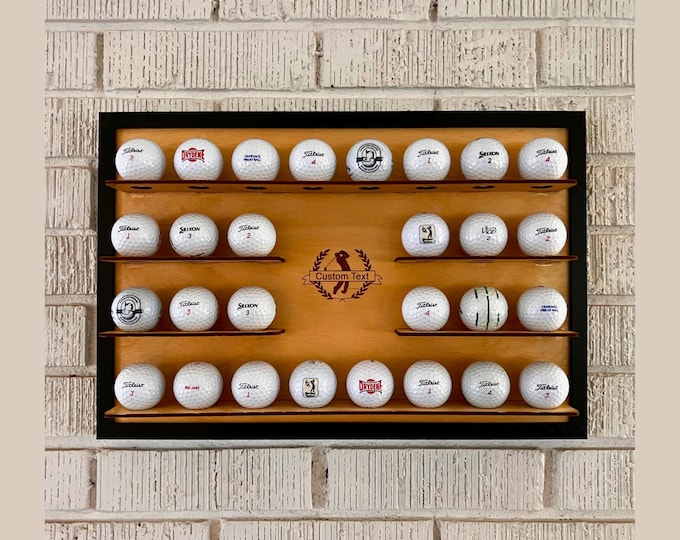 Customizable Golf Ball Display Frame: Custom Wall-Mounted Art Gift for Golfer