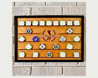 Customizable Poker Chip Golf Ball Marker Display Frame: Custom Wall-Mounted Art Gift for Golfer