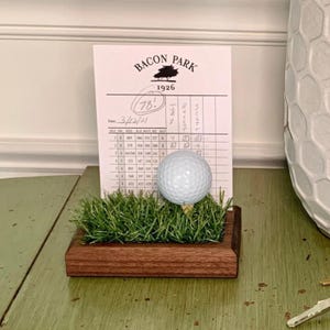 Golf Scorecard and Ball Display - Walnut (Gift for Golfer, Ball Display, Score card Stand, Hole in One, Golf Ball Display, Gift for Golfer)