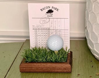 Walnut Golf Scorecard & Ball Display – Handmade Golf Gift – Hole in One