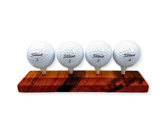 Handmade Tigerwood Golf Ball Display Stand: Gift for Golfer
