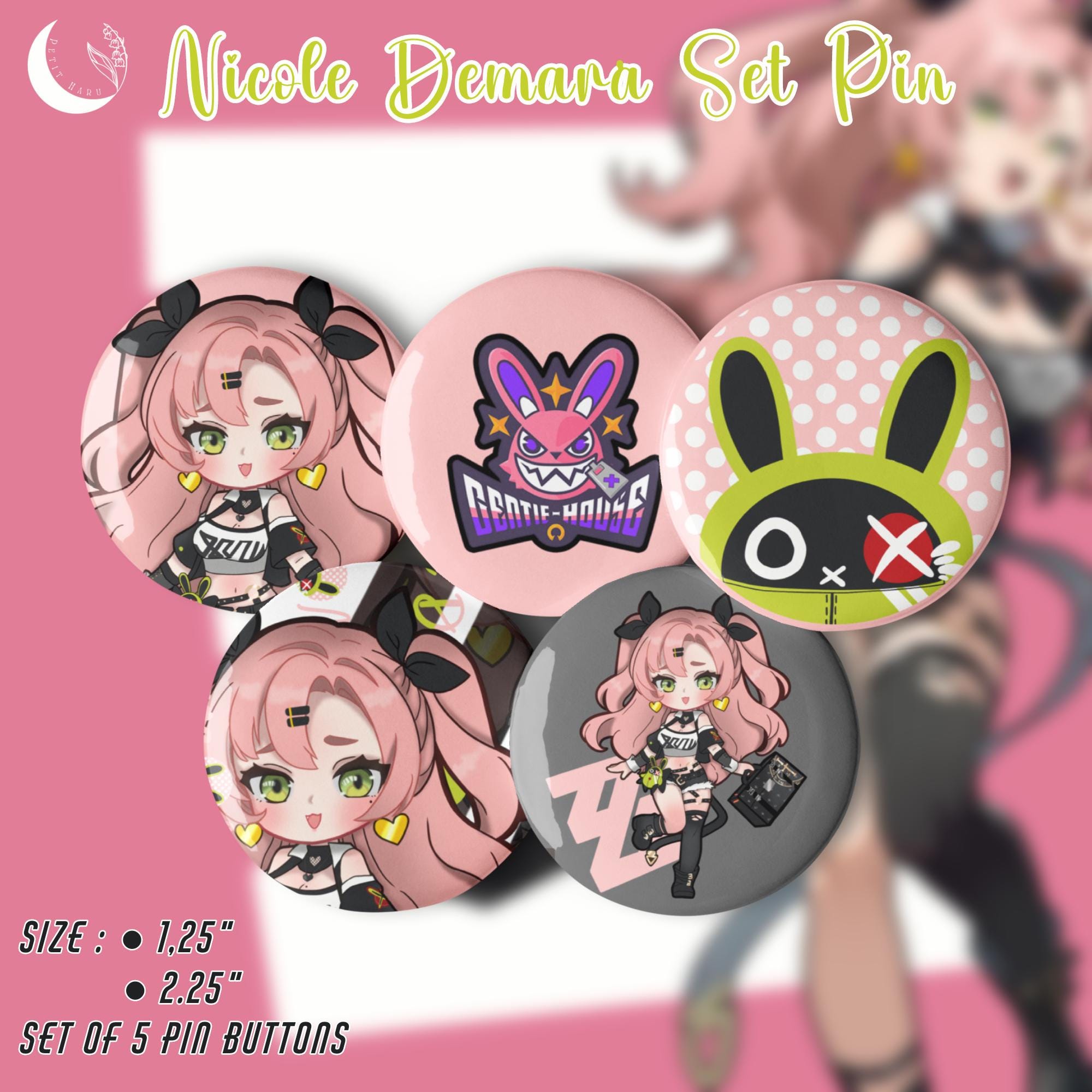 Nicole Demara ZZZ Zenless Zone Zero Fanart Set of Pin Buttons - Etsy