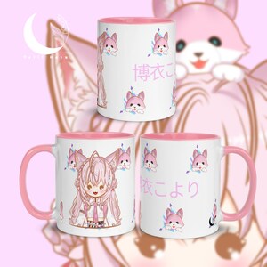 Hololive Hakui Koyori Holo X Fan Made Mug with Pink Color Inside