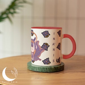 Ninomae Ina&#39;nis Hololive Holomyth Accent Coffee Mug, 11oz & 15oz | Vtuber Merch Virtual youtuber