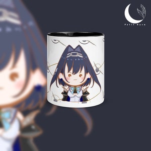 Taza hecha a mano con color en el interior de Hololive Ouro Kronii