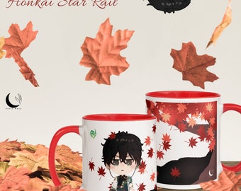 Dan Heng Honkai Star Rail Fan Made Merch Mug with Red Color Inside | 11oz & 15oz