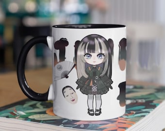 Juufuutei Raden Hololive ReGloss Fanart Mug with Black Color Inside