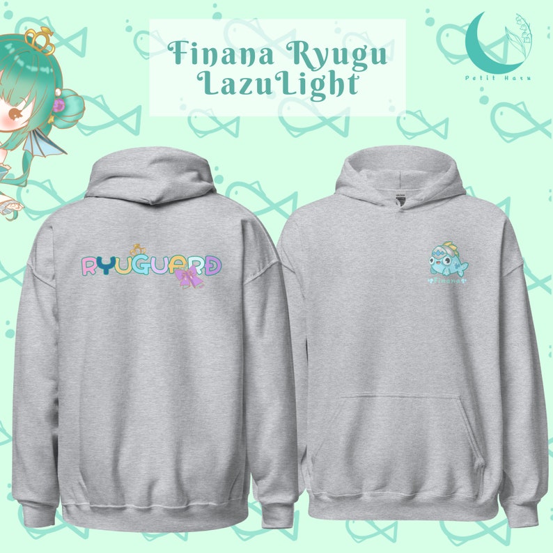 Finana Ryugu Nijisanji EN LazuLight Ryuguards Unisex Hoodie Vtuber Merch image 5