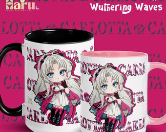 Carlotta Wuthering Waves Wuwa Fanart Mug with Black and Pink Color Inside
