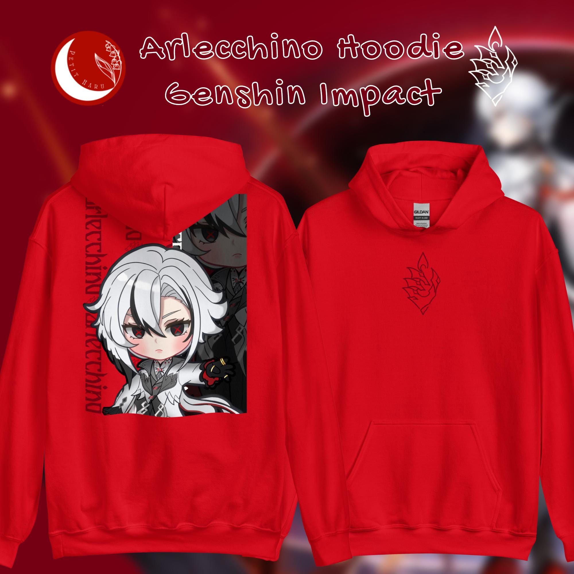 Arlecchino Genshin Impact Fanart Unisex Hoodie Etsy