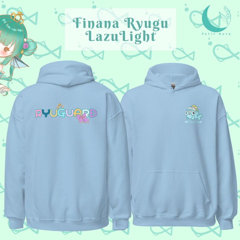 Finana Ryugu Nijisanji EN LazuLight Ryuguards Unisex Hoodie Vtuber Merch image 3