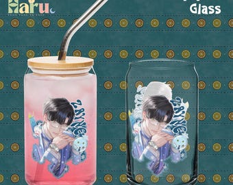 Love and Deepspace LADS Fanart, Xavier, Rafayel, Zayne, Sylus, Caleb Can-shaped glass