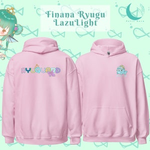 Finana Ryugu Nijisanji EN LazuLight Ryuguards Unisex Hoodie Vtuber Merch Light Pink