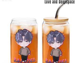 Love and Deepspace LADS Can-shaped glass, Sylus, Xavier, Rafayel, Zayne, Caleb