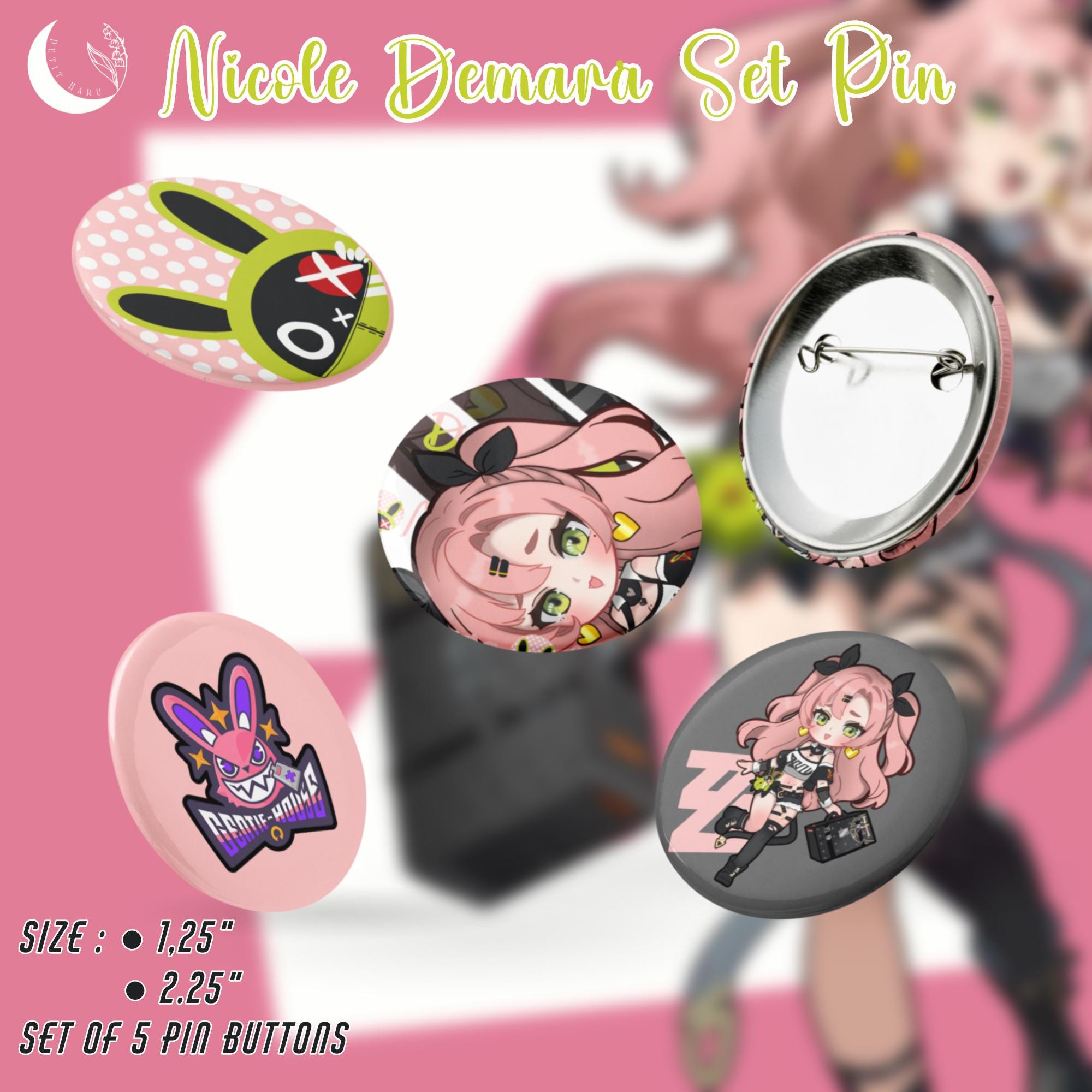 Nicole Demara ZZZ Zenless Zone Zero Fanart Set of Pin Buttons - Etsy