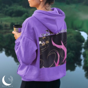 Shu Yamino Nijisanji Luxiem Yaminion Unisex Heavy Blend Hooded Sweatshirt | Vtuber Merch hoodie virtual youtuber purple