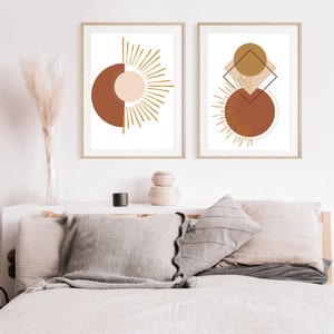 Pink And Neutral Art Set, Set Of 2 Prints, Girly Wall Art, Boho Apartment Decor, Boho Vibe, Shades Of Pink