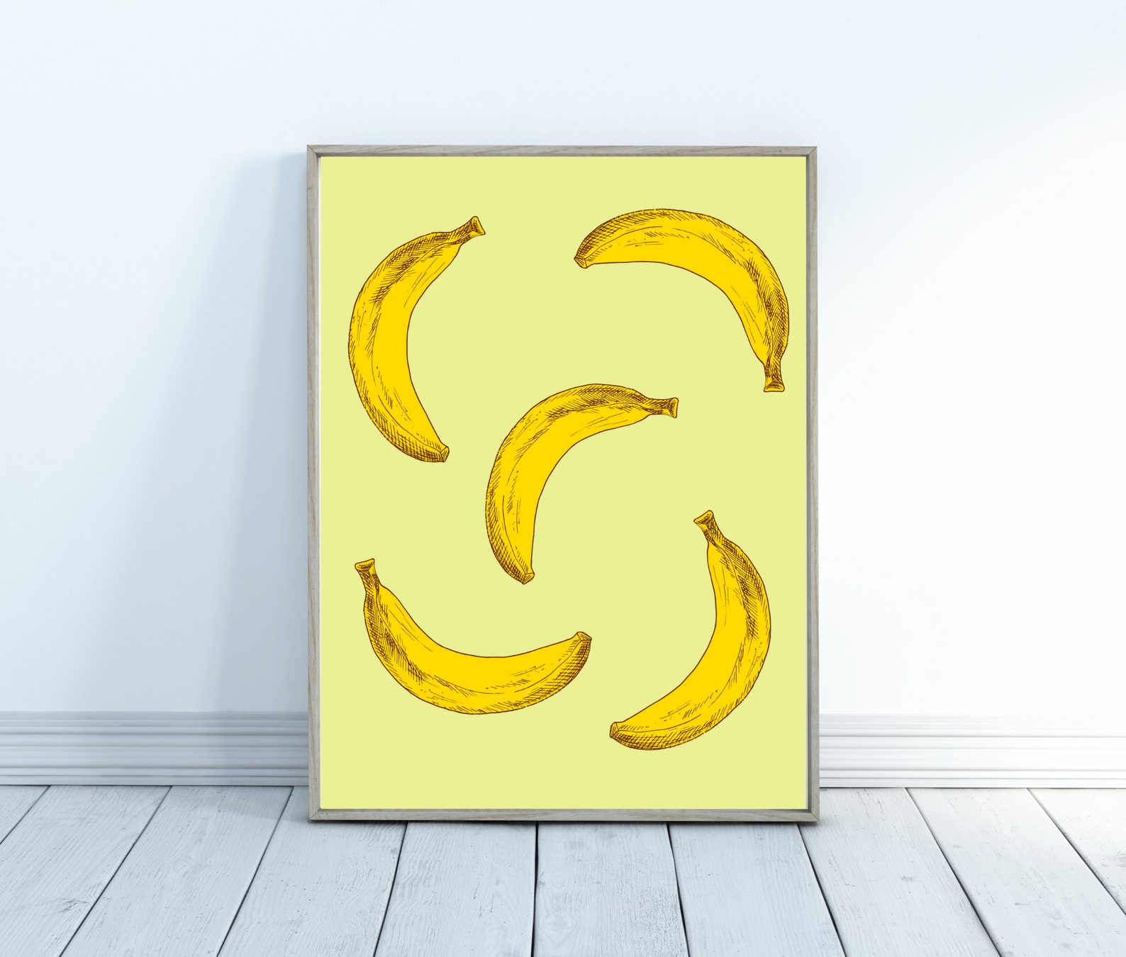 Banana Print Banana Wall Art Banana Digital Print Tropical Etsy