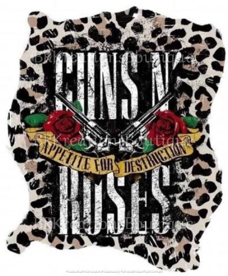 READY TO PRESS, Heat Transfer, Sublimation Design, Guns N Roses, Chee…