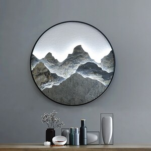 Mountain Wall Art L Wall Decor Living Room L Modern Wall Art L Led