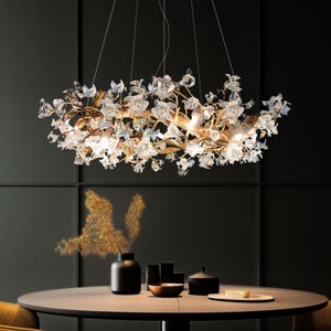 Flower Pendant Light Interior Design, Chandelier Lighting Crystal For Dining Room, Pendant Lighting, Ceiling Light