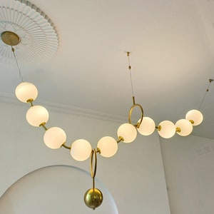 Milk Glass Globe Pendant Light, Nordic Modern Unique Pendant Chandelier Lighting