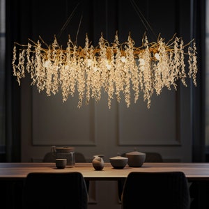 Stunning Beaded Chandelier Lighting for Dining Rooms - Modern Elegance - Contemporary Crystal Chandelier Lighting for Modern Dining Rooms