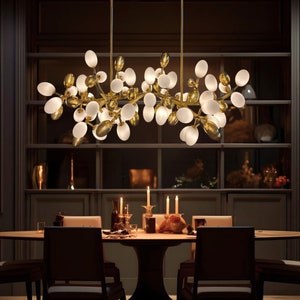 Glass Grape Chandelier: Modern Dining Room Pendant Lighting