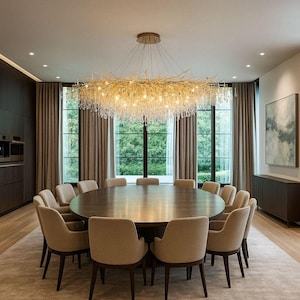Modern Branch Chandelier: Glass & Brass Nordic Pendant Light