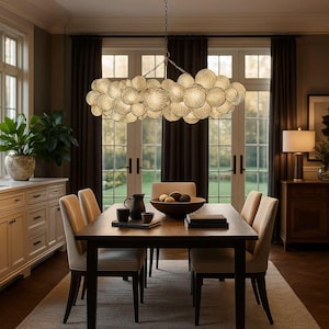 Murano Bubble Glass Chandelier – Luxury Gold Pendant Lighting for Kitchen Island & Living Room – Custom Modern Statement Light