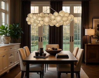 Murano Bubble Glass Chandelier Gold Modern Kitchen Island Light